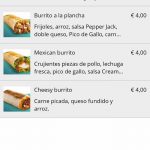 Tipos de productos en App restaurante