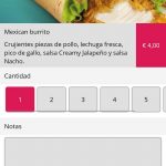 Cantidad pedida en App restaurante