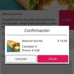 Confirmación de pedido en App restaurante
