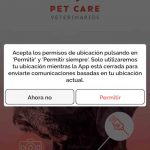 Solicitud de permisos de ubicación en App veterinaria